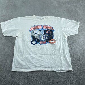 Vintage Reebok Super Bowl XLI Indianapolis Vs Chicago Bears White Size XL 5821
